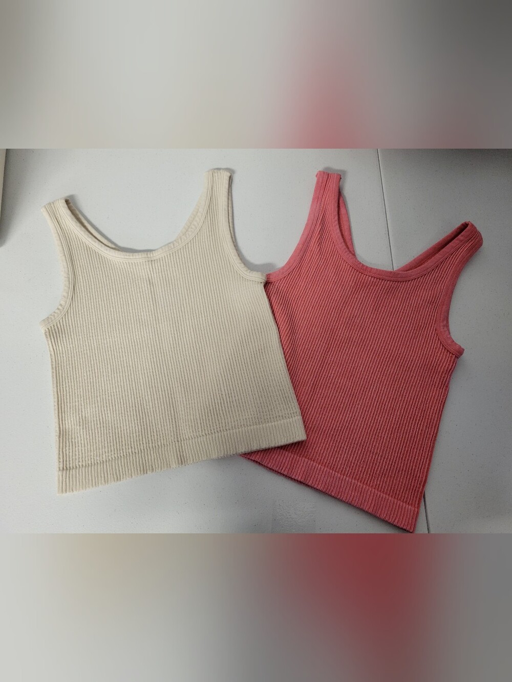 Art Class Bundle Of 2 Crop Top Girl Size L (10-12) Cream Pink Stretchy Bras